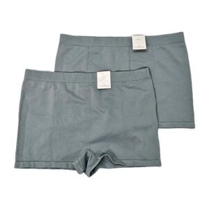 Colsie Girls Seamless Boyshort Underwear Set 2 Pack Blue Gray Size L Ribbed‎